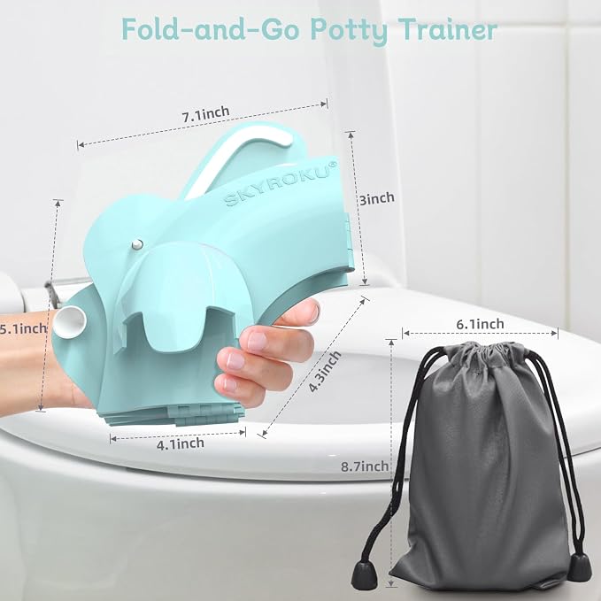 SKYROKU Foldable Kids Toilet Seat – Portable & Anti-Slip Travel Potty Training - Image 5