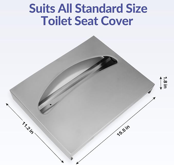 Stainless Steel Toilet Seat Cover Dispenser, Wall Mount Single or 1/2 Fold - Image 7