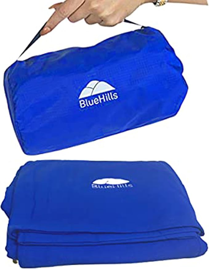 BlueHills Ultra Compact Travel Blanket Pillow in Portable Bag Case Premium Cozy by BlueHills