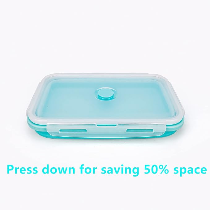 CARTINTS Large Collapsible Camping Food Containers, 1200ml Silicone Lunch - Image 6