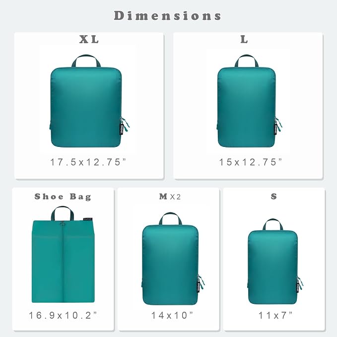 BAGAIL 6 Set Ultralight Compression Packing Cubes Packing Organizer - Image 2