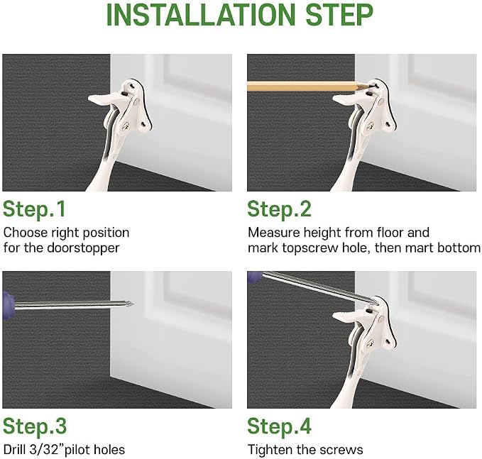 One Touch Kickdown Door Stopper, Door Holder, Heavy Duty Door Stops, Bottom of - Image 9