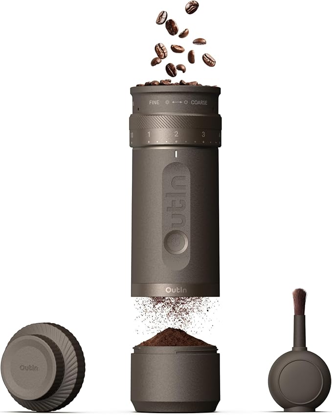 OutIn Fino Portable Electric Coffee Grinder, Adjustable Coffee Bean Grinder by YourPersonalMobileCoffeeStation