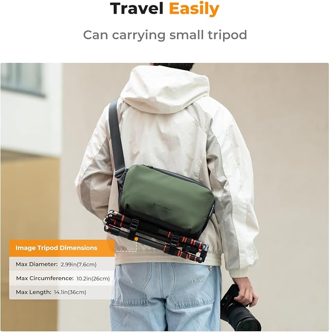 K&F Concept 2 in 1 Sling Bag Everyday Shoulder Bag & Multifunction Photography - Image 5