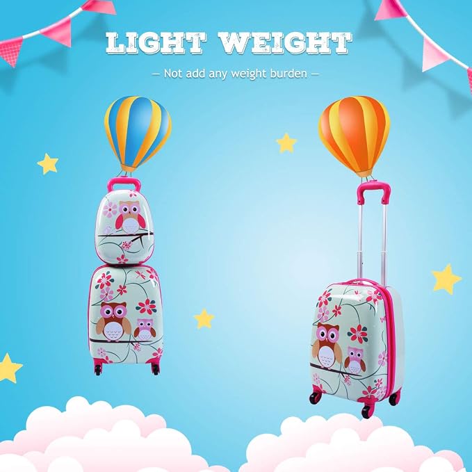 HONEY JOY Kids Luggage, 12” Travel Backpack & 16” Hard Shell Toddler Suitcase - Image 9