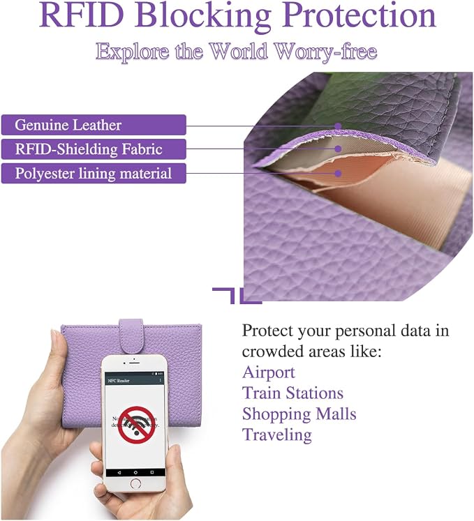 Slim Passport Wallet for Women – RFID Blocking Passport Holder for Travel - Image 4