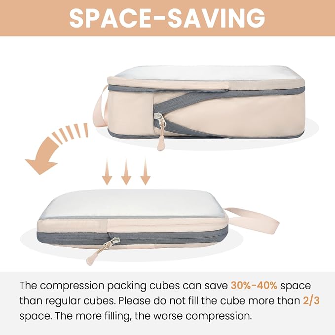 BAGAIL 6 Set Ultralight Compression Packing Cubes Packing Organizer - Image 5