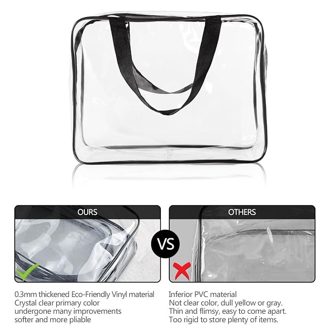 2Pcs Crystal Clear PVC Travel Toiletry Bag Kit - Image 3