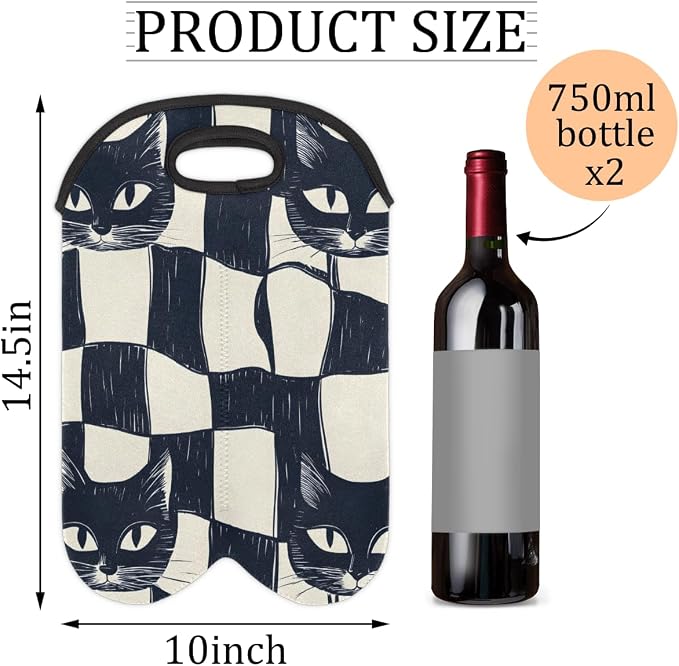 Neoprene Wine Tote, Bottle Carrier Gag Insulating Neoprene Thicker, Insulated - Image 2