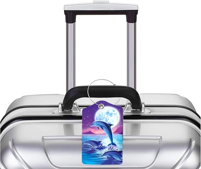 2 Pack Luggage Tag for Suitcase, Cute Unique Leather Bag Tags Identifiers - Image 5