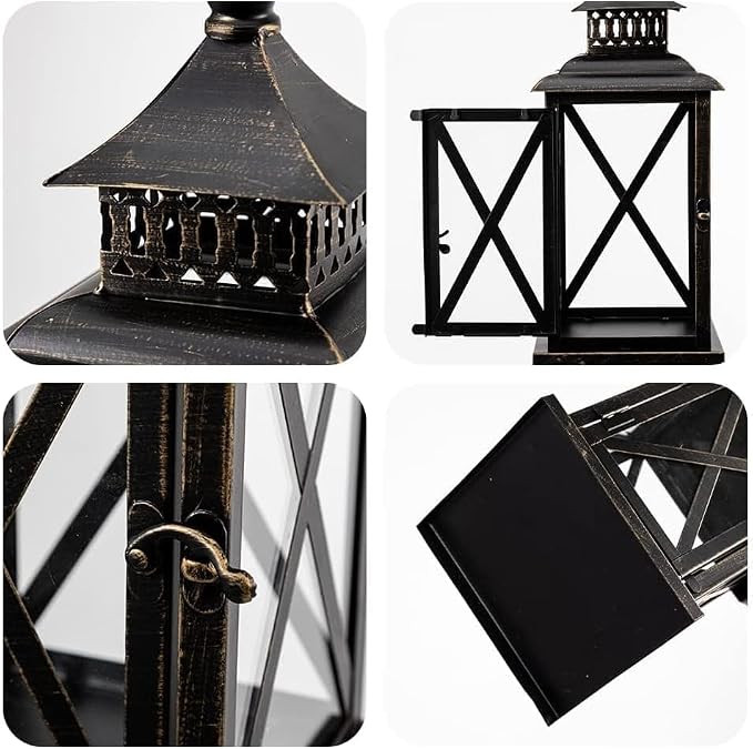 DECORKEY Lantern Decorative Indoor & Outdoor, 2 Pack Large Hanging Candle - Image 5