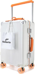 feilario 24" Aluminum Frame Wide Handle Hard Shell Carry On Suitcase by feilario