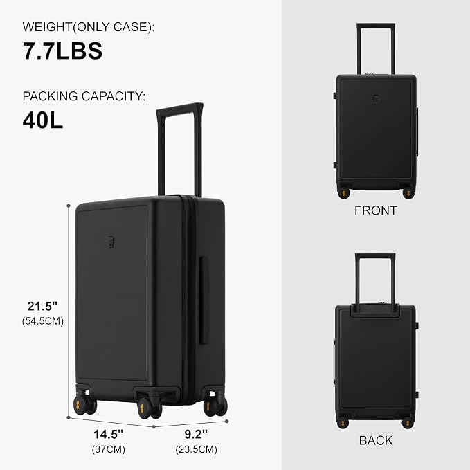 LEVEL8 Elegance Carry-on Suitcase, 20 Inch Carry on Luggage, Hardside Large - Image 8