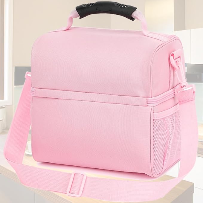 FlowFly Double Layer Cooler Insulated Lunch Bag Adult Lunch Box Large Tote Bag - Image 7