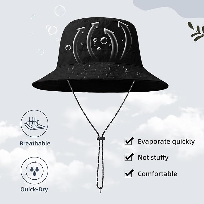 Durio Waterproof Bucket Hats for Woman UPF 50+ Sun Hat UV Protection Packable - Image 5