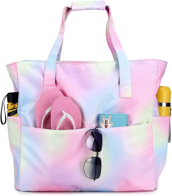 Beach Pool Bags Tote for Women Ladies Large Gym Tote Carry On Bag by BLUBOON
