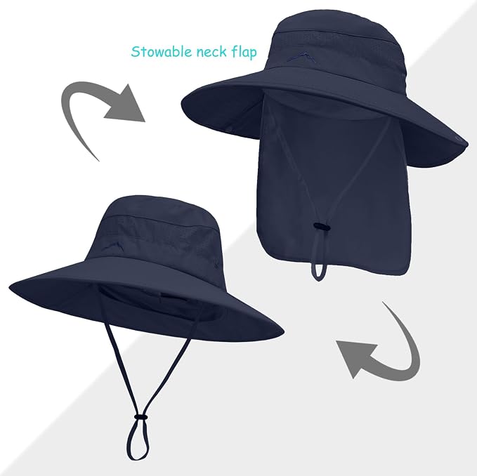 Sun Hats for Men Women, UPF50+ Protection Safari Hat, Wide Brim Fishing Hat - Image 2