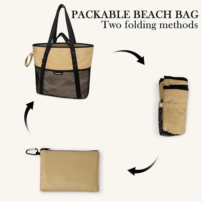 Beach Bag with Zipper - Image 4