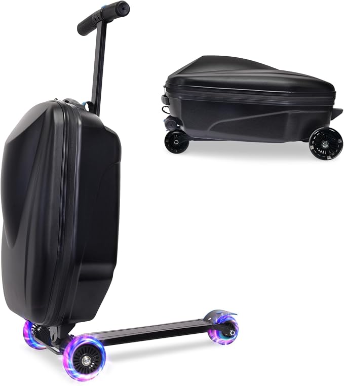 20" Scooter Suitcase for Kids, 2-in-1 Ride On Luggage by GHSY