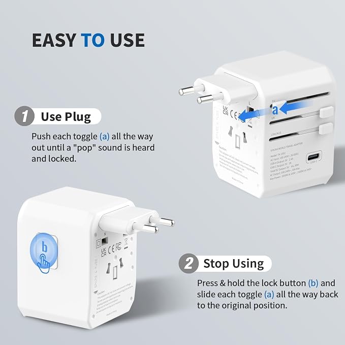 EPICKA Universal Travel Adapter, International Power Adapter - Image 6