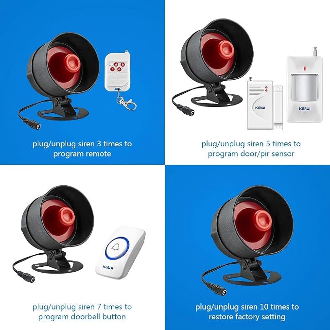 KERUI Home Security System Indoor Outdoor Weather-Proof Siren Window Door - Image 7