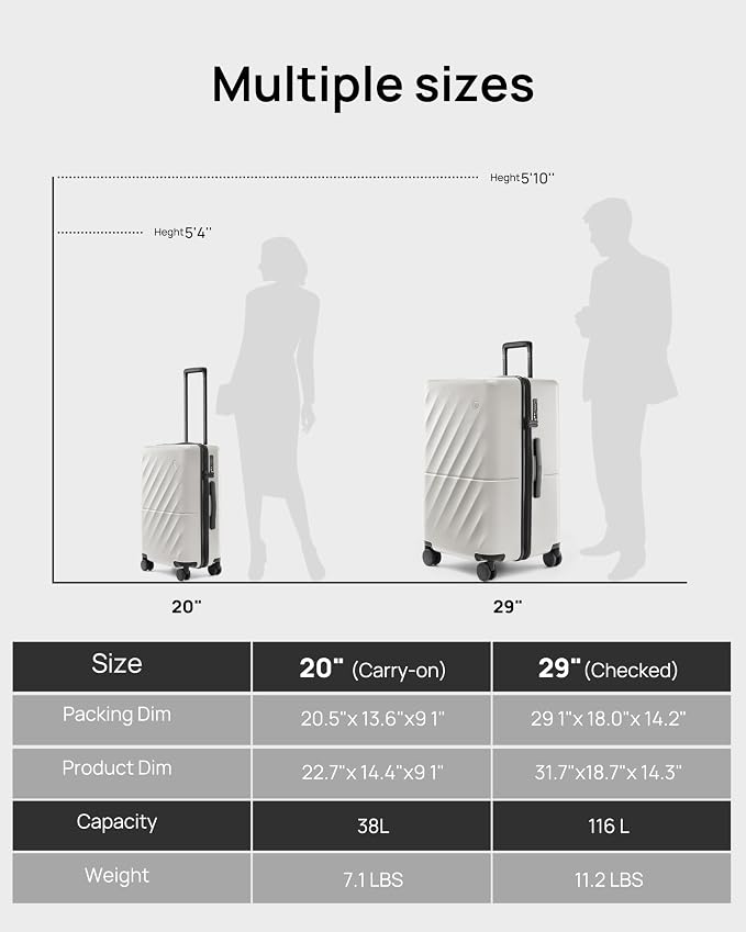 Luggage Sets 2 Piece, Carry On Luggage Airline Approved, Large Checked Trunk - Image 9