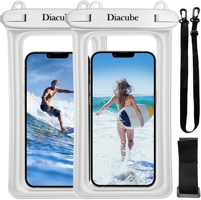 2-Pack Waterproof Phone Pouch, Universal IPX8 Floating Waterproof Case by DIACUBE