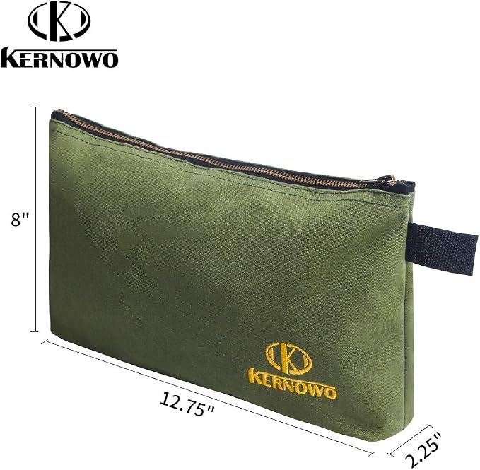 KERNOWO 4 Pack Upgrade Zipper Canvas Tool Pouch, 20 oz Heavy Duty Tool Bag - Image 2