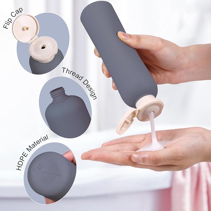 Travel Shampoo Bottle, Empty Plastic Squeeze Bottles 8.8oz - Image 2