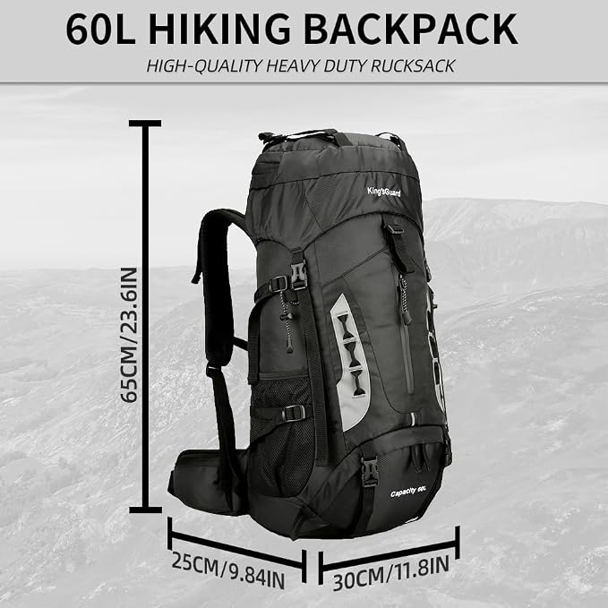 King'sGuard 60L Hiking Backpack Lightweight Camping Backpack - Image 5