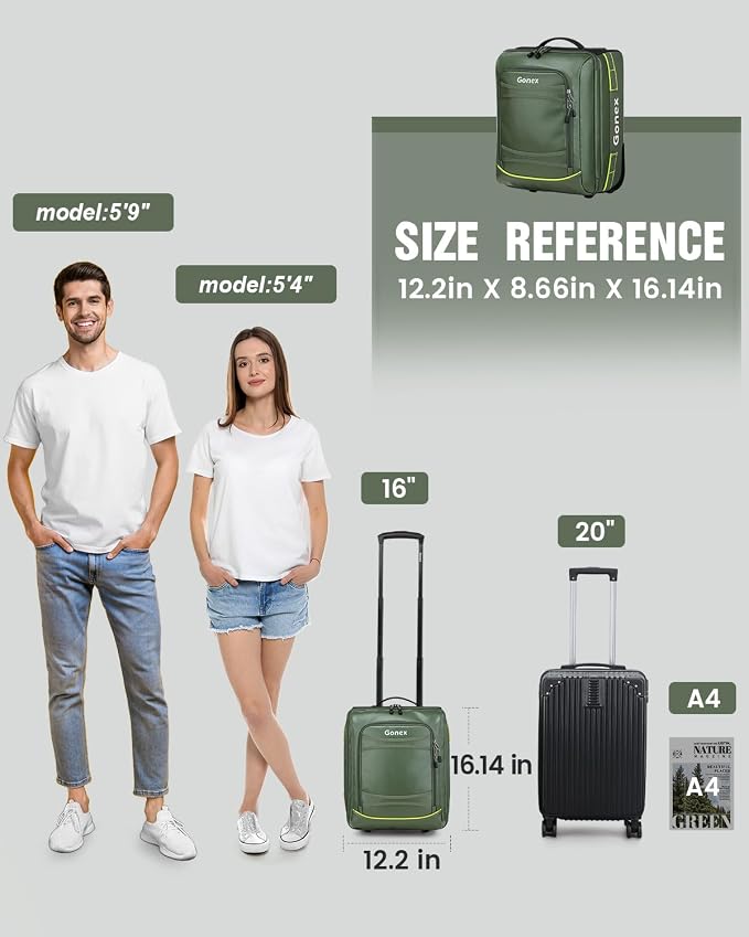 Gonex Waterproof Underseat Carry on Luggage - Image 2