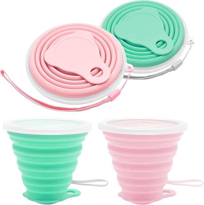 Litoexpe 2 Pack Silicone Collapsible Travel Cup Portable Folding Camping Cup by PRATICALPRODUCTS
