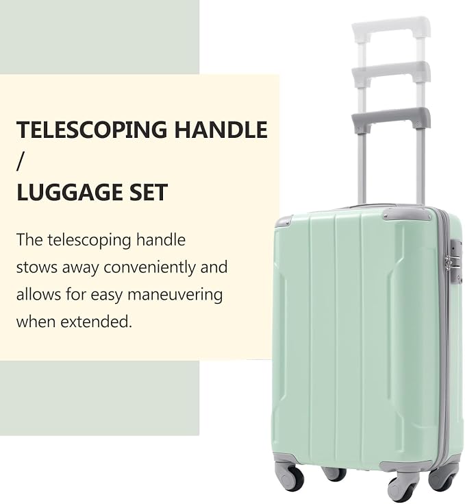 Merax Luggage Set 3 Piece, 20 Inch Carry on Spinner Suitcase - Image 8