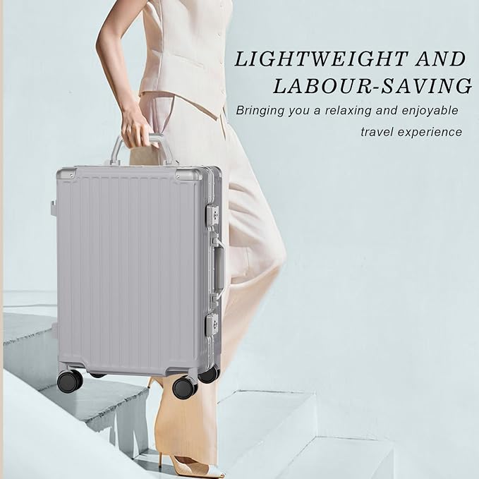AnyZip Luggage PC+ABS Aluminum Frame Zipperless Checked Luggage Hard Shell - Image 7