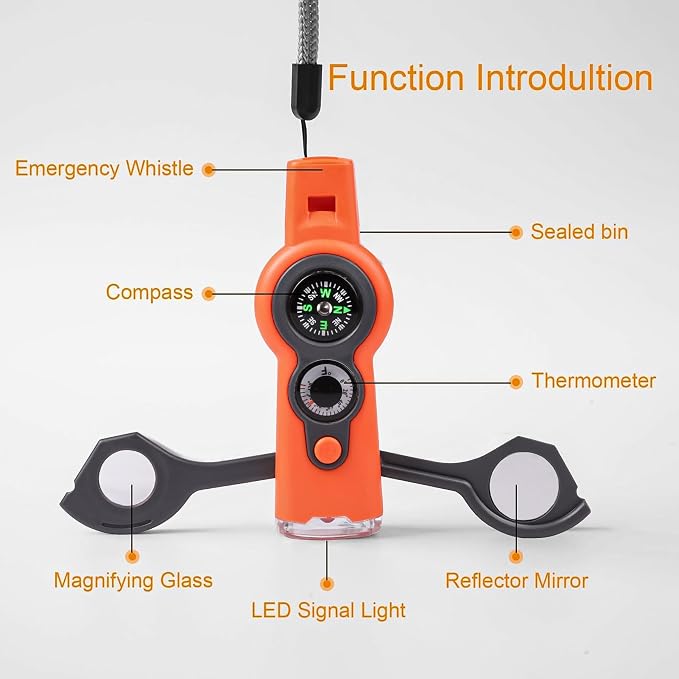 Emergency Survival Function Whistle, Outdoor Multifunctional Tool Safety Whistle - Image 3