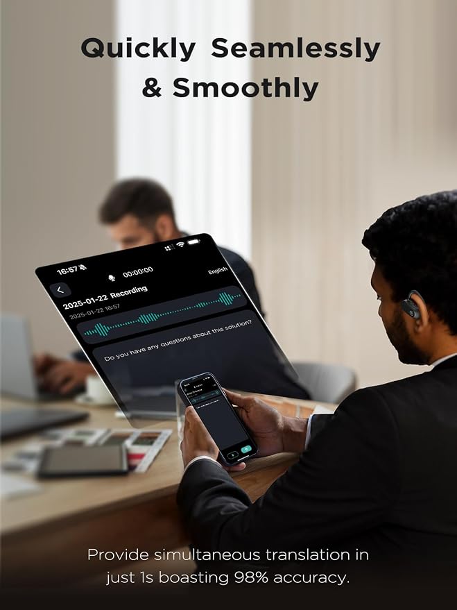 CXK AI Translation Earbuds Real Time 134 Languages 60H Playtime Translator Ear - Image 7