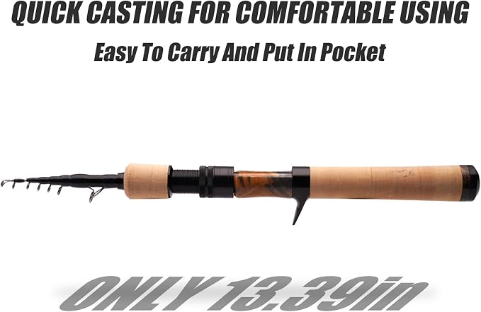 PURELURE Telescopic Fishing Rod Ultralight or Light, Carbon Fiber Rod Spinning - Image 6
