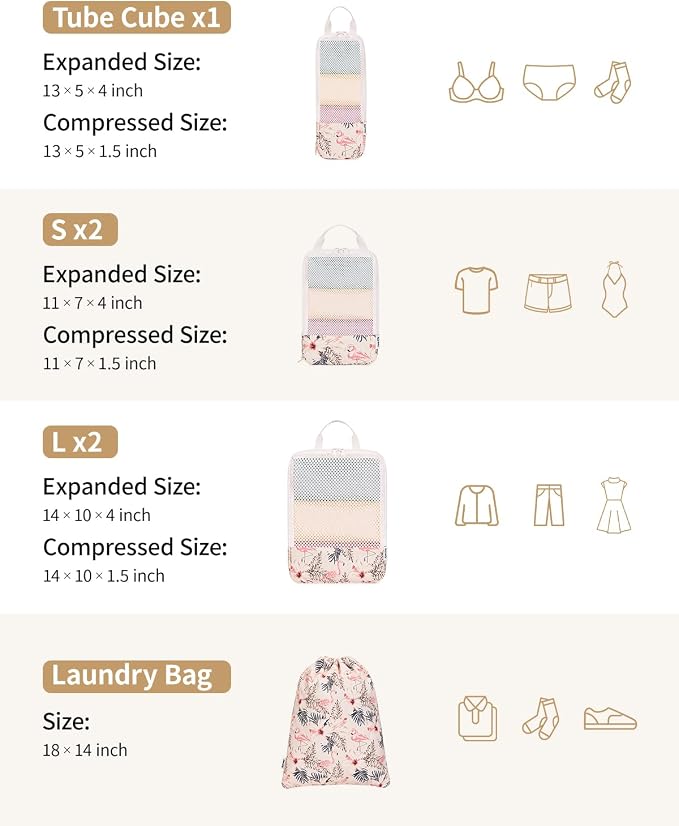 Narwey 6 Set Compression Packing Cubes - Image 4