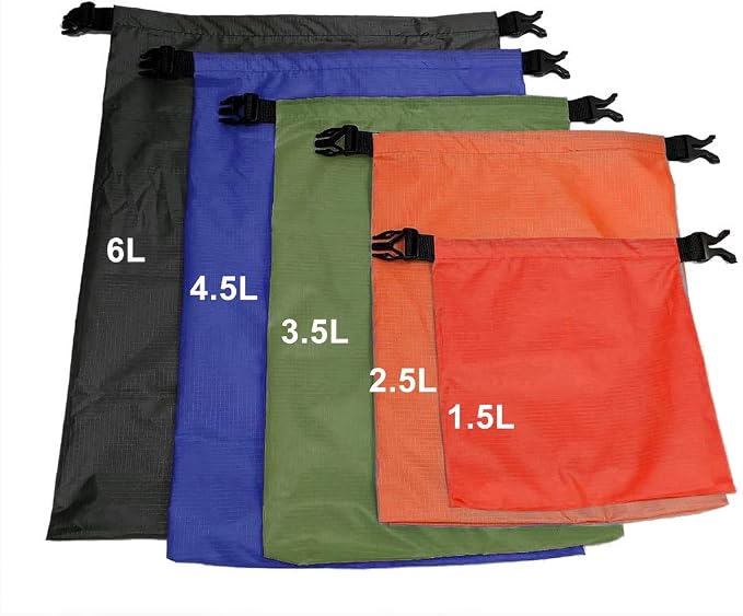 Pimoys 5 Pack Waterproof Dry Sacks, Lightweight Outdoor Dry Bags Ultimate Dry - Image 3
