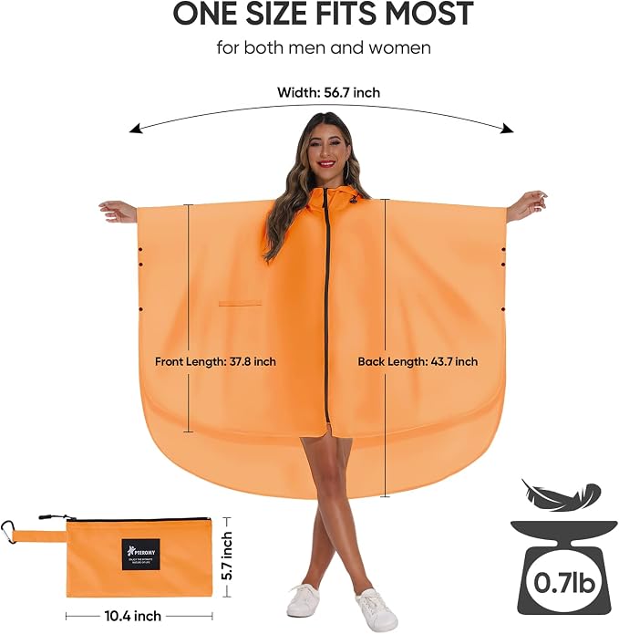 PTEROMY Hooded Rain Poncho for Adult - Image 2
