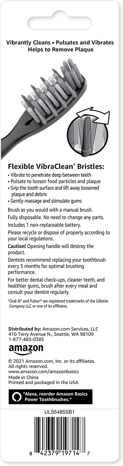 Amazon Basics Electric Pulsating Deep Cleaning Toothbrushes - Image 2