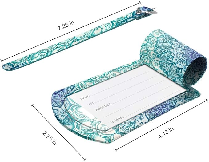 FINTIE 2 Pack Luggage Tags, Leather Name ID Labels - Image 5