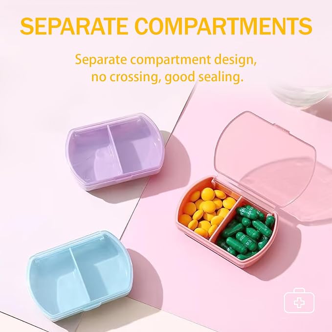 2PCS Small Pill Case Travel Pill Box Cute Pill Organizer - Image 7