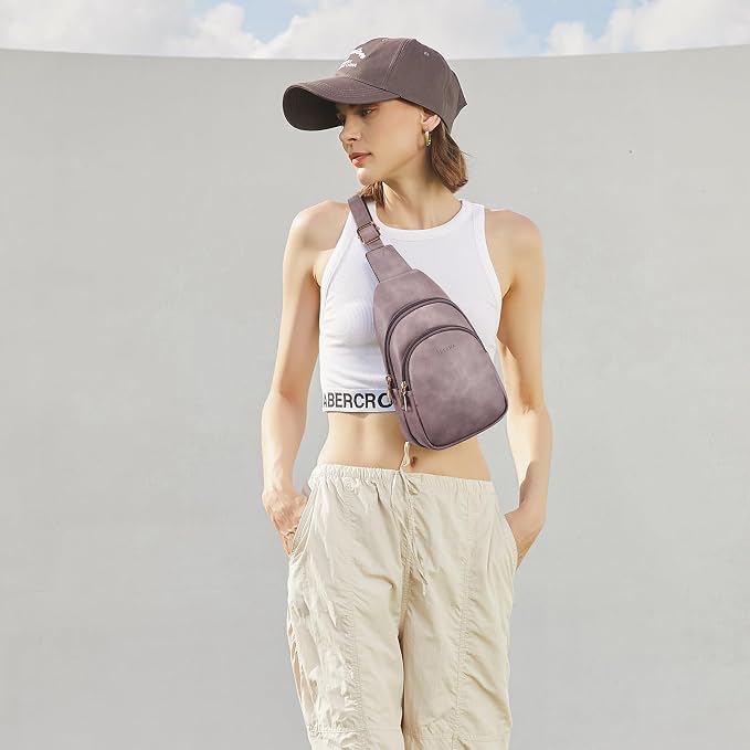Telena Small Sling Bag for Women Leather Crossbody Fanny Packs Chest Bag for - Image 2