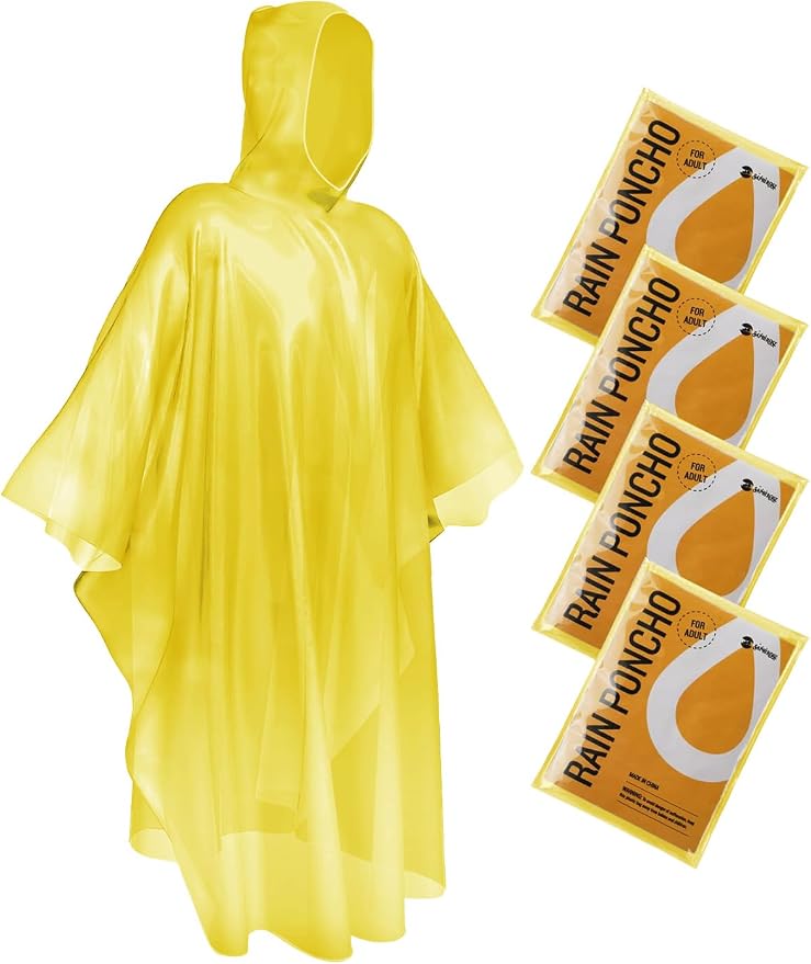 SaphiRose Disposable Rain Ponchos Emergency Clear Poncho by SaphiRose