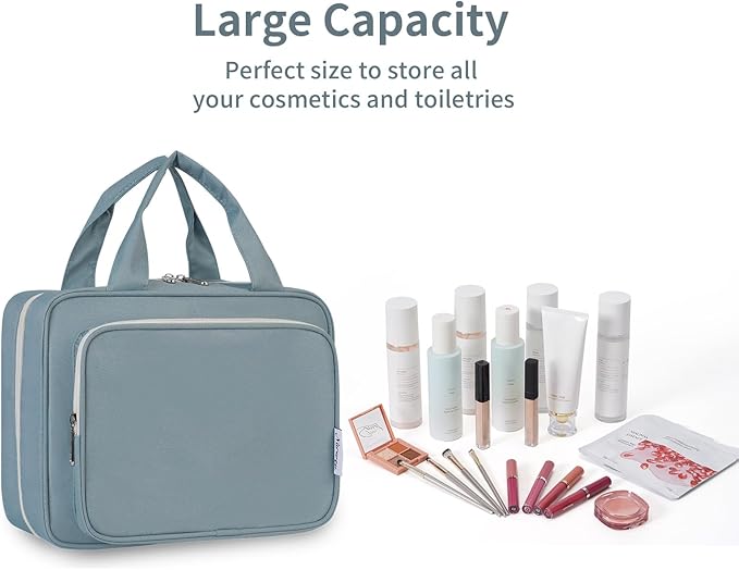 Narwey Hanging Toiletry Bag for Women Travel Makeup Bag Organizer Toiletries - Image 6