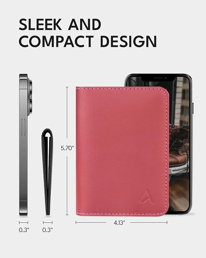 ALLIVE Passport Holder for Travel Women Men, Genuine Leather Passport Cover - Image 6