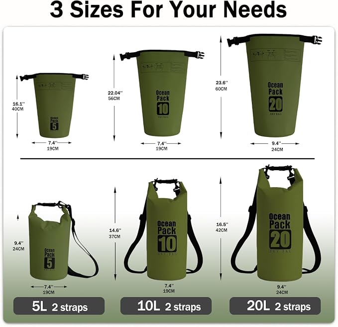 Dry Bag Waterproof Backpack 5L/10L/20L/30L Roll Top Waterproof Bag, Floating - Image 2