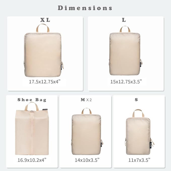 BAGAIL 6 Set Ultralight Compression Packing Cubes Packing Organizer - Image 2