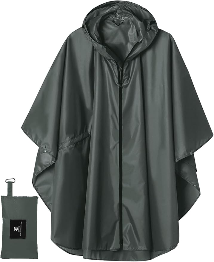 SaphiRose Unisex Rain Poncho Raincoat Hooded by SaphiRose